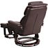 Flash Furniture Austin Brown LeatherSoft Faux Leather Swivel Recliner with Ottoman with Swivel Mahogany Wood Base