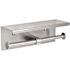 Alpine Industries Double Post Toilet Paper Holder with Shelf Storage Rack in Brushed Stainless Steel
