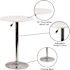 White Pearl 23.75 in. Round Adjustable Height Wood Dining Table with Chrome Base, Adjusts 26.25 in. - 35.75 in. H