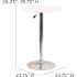 White Pearl 23.75 in. Round Adjustable Height Wood Dining Table with Chrome Base, Adjusts 26.25 in. - 35.75 in. H