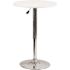 White Pearl 23.75 in. Round Adjustable Height Wood Dining Table with Chrome Base, Adjusts 26.25 in. - 35.75 in. H