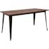 Carnegy Avenue Kenneth Contemporary Black Wood 30.25 in. Column Dining Table Seats 6