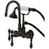 Kingston Brass Vintage 3-3/8 in. Center 3-Handle Claw Foot Tub Faucet with Handshower in Oil Rubbed Bronze