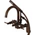 Kingston Brass Modern Adjustable 3-Handle Wall-Mount Claw Foot Tub Faucet with Handshower in Oil Rubbed Bronze