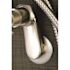 Kingston Brass Modern Adjustable 3-Handle Wall-Mount Claw Foot Tub Faucet with Handshower in Brushed Nickel