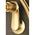 Kingston Brass Modern Adjustable 3-Handle Wall-Mount Claw Foot Tub Faucet with Handshower in Brushed Brass