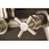 Kingston Brass Modern Adjustable 3-Handle Wall-Mount Claw Foot Tub Faucet with Handshower in Brushed Nickel