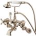 Kingston Brass Vintage Adjustable Center 3-Handle Claw Foot Tub Faucet with Handshower in Brushed Nickel