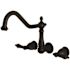 Kingston Brass Heritage 2-Handle Wall Mount Roman Tub Faucet in Matte Black