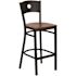Flash Furniture 29 in. Cherry Wood Seat/Black Metal Frame Bar Stool