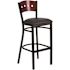Flash Furniture 32 in. Mahogany Wood Back/Black Vinyl Seat/Black Metal Frame Bar Stool