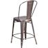 Carnegy Avenue Lincoln 40.5 in H Clear Coated Mid Metal Bar Stool with Metal Seat Indoor Counter Height Stool with Back