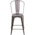 Carnegy Avenue Lincoln 40.5 in H Clear Coated Mid Metal Bar Stool with Metal Seat Indoor Counter Height Stool with Back
