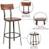 Flash Furniture 30 in. Rustic Walnut Metal Bar Stool