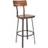 Flash Furniture 30 in. Rustic Walnut Metal Bar Stool