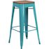 Flash Furniture 30 in. Crystal Teal-Blue Bar Stool