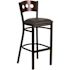 Flash Furniture 32 in. Walnut Wood Back/Black Vinyl Seat/Black Metal Frame Bar Stool