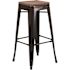 Flash Furniture 30 in. Black-Antique Gold Bar Stool