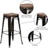 Flash Furniture 30 in. Black Metal Bar Stool