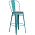 Flash Furniture 30 in. Crystal Teal-Blue Bar Stool