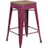 Flash Furniture 24 in. Purple Bar Stool