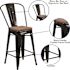 Flash Furniture 24.25 in. Black Metal Bar Stool
