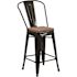 Flash Furniture 24.25 in. Black Metal Bar Stool