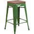 Flash Furniture 24 in. Green Bar Stool