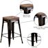 Flash Furniture 24 in. Black-Antique Gold Bar Stool