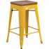 Flash Furniture 24 in. Yellow Bar Stool