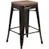 Flash Furniture 24 in. Black Bar Stool