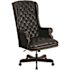 Flash Furniture Hercules Faux Leather Tufted Ergonomic Executive Chair in Black with Arms