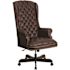 Flash Furniture Hercules Faux Leather Tufted Ergonomic Executive Chair in Brown with Arms