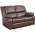 Carnegy Avenue 64 in. Brown Leather Faux Leather 2-Seat Loveseat with Flared Arms