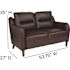 Carnegy Avenue 53.8 in. Brown Faux Leather 2-Seater Loveseat with Round Arms
