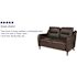 Carnegy Avenue 53.8 in. Brown Faux Leather 2-Seater Loveseat with Round Arms