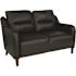 Carnegy Avenue 53.8 in. Black Faux Leather 2-Seater Loveseat with Wood Legs