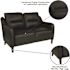 Carnegy Avenue 53.8 in. Black Faux Leather 2-Seater Loveseat with Wood Legs