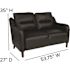 Carnegy Avenue 53.8 in. Black Faux Leather 2-Seater Loveseat with Wood Legs