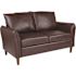 Carnegy Avenue 52.3 in. Brown Faux Leather 2-Seater Loveseat with Round Arms