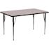 Flash Furniture Wren Gray Rectangle Kids Activity Table for 10 with Standard Height Adjustable Legs