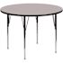 Flash Furniture Wren Gray Round Kids Activity Table for 6 with Standard Height Adjustable Legs