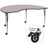 Carnegy Avenue Wren Gray 48 in. W x 72 in. L Kidney-Shaped Thermal Laminate Activity Table - Standard Height Adjustable Legs