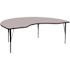 Flash Furniture Wren Gray Composite 96 in. Kidney Kids Activity Table for 8-Seats with Standard Height Adjustable Legs