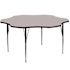 Flash Furniture Wren Gray Round Kids Activity Table for 6 with Standard Height Adjustable Legs