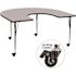 Carnegy Avenue Wren Gray 60 in. W x 66 in. L Horseshoe Thermal Laminate Activity Table - Standard Height Adjustable Legs