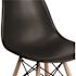 Black Elon Series Plastic Modern Dining Chair with Wooden Legs, Mid-Century Side Chairs for Dining Rooms and Offices
