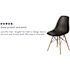 Black Elon Series Plastic Modern Dining Chair with Wooden Legs, Mid-Century Side Chairs for Dining Rooms and Offices