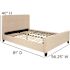 Flash Furniture Beige Full Platform Bed