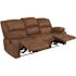 Harmony Series 77 in. Pillow Top Arm Fabric Rectangle Sofa in. Chocolate Brown Microfiber with Two Built-in Recliners